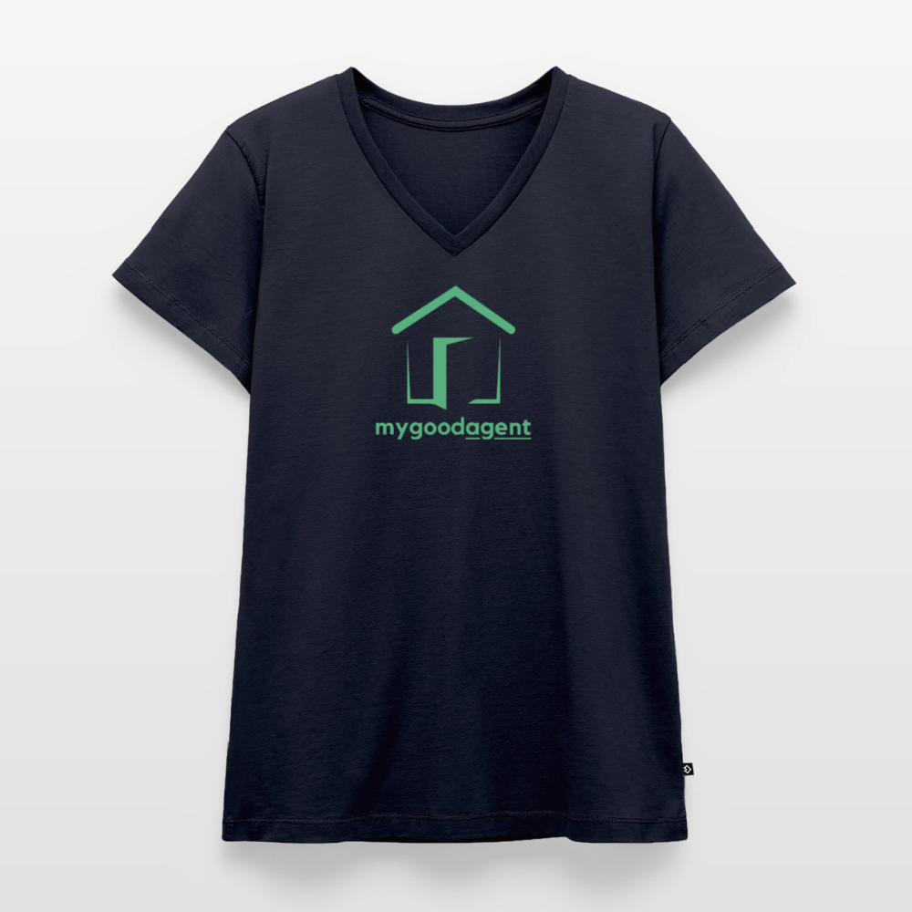 Women's Premium Organic V-Neck T-shirt - navy
