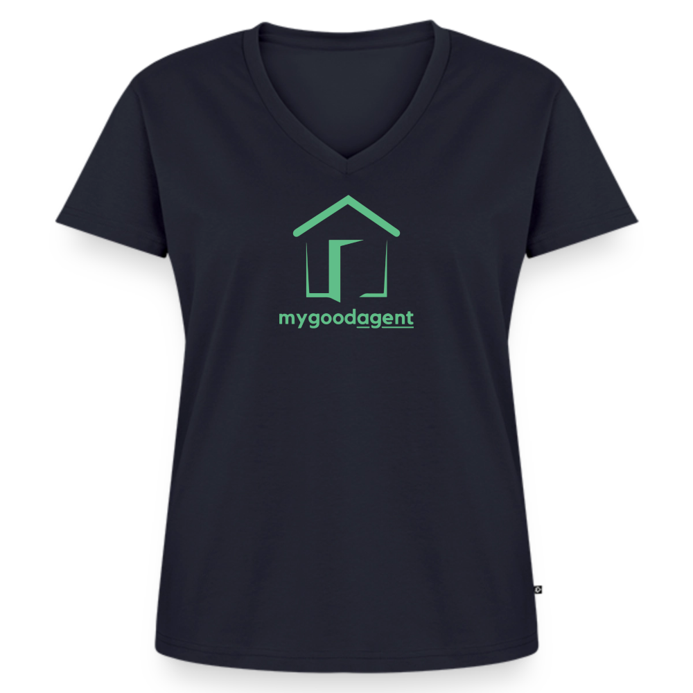 Women's Premium Organic V-Neck T-shirt - navy